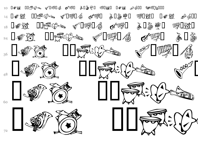 KR Music Class font waterfall